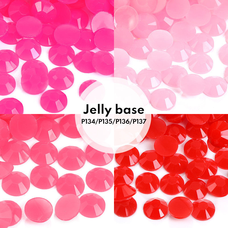 4mm solid color resin diamond, jelly color flat bottom opaque resin series, DIY homemade nail art handmade materials, about 5000 pieces/bag