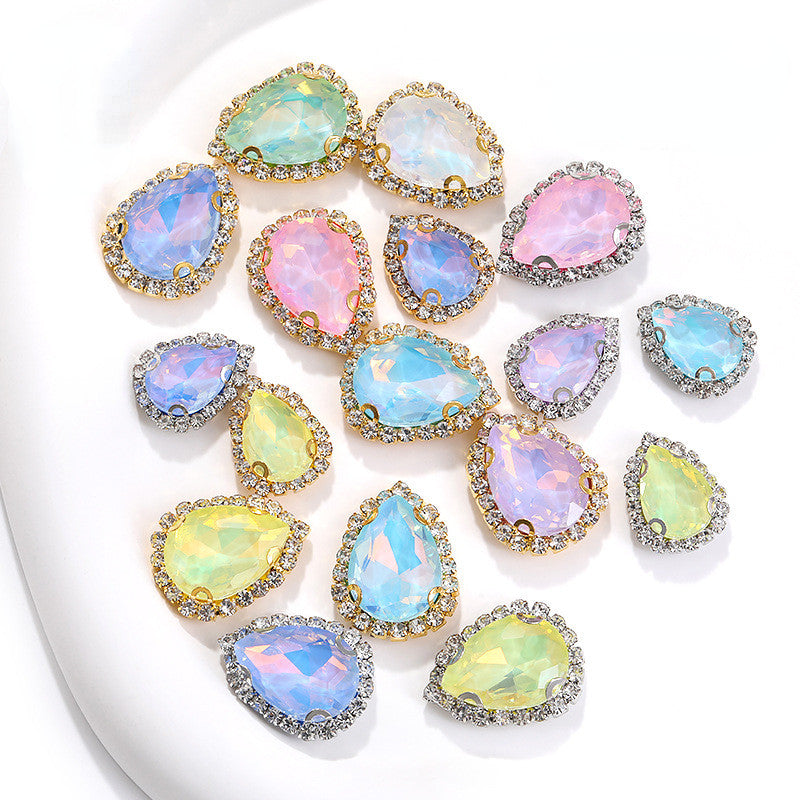 13*18mm Shiny Drop Rhinestone With Crystal Buckle Fancy Crystal for Wedding Dress DIY Handmade
