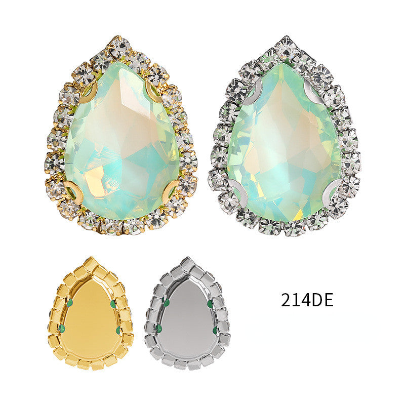 13*18mm Shiny Drop Rhinestone With Crystal Buckle Fancy Crystal for Wedding Dress DIY Handmade