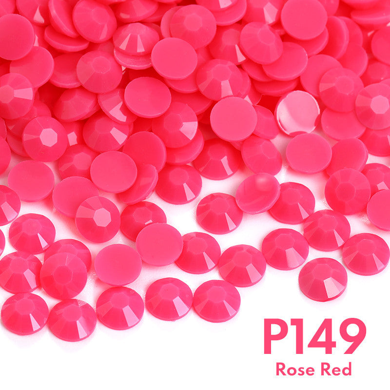 4mm solid color resin diamond, jelly color flat bottom opaque resin series, DIY homemade nail art handmade materials, about 5000 pieces/bag