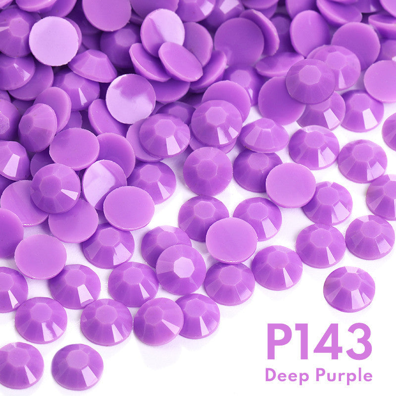 3Mm solid color resin diamond, jelly color flat bottom opaque resin series, DIY homemade nail art handmade materials, about 10,000 pieces/bag