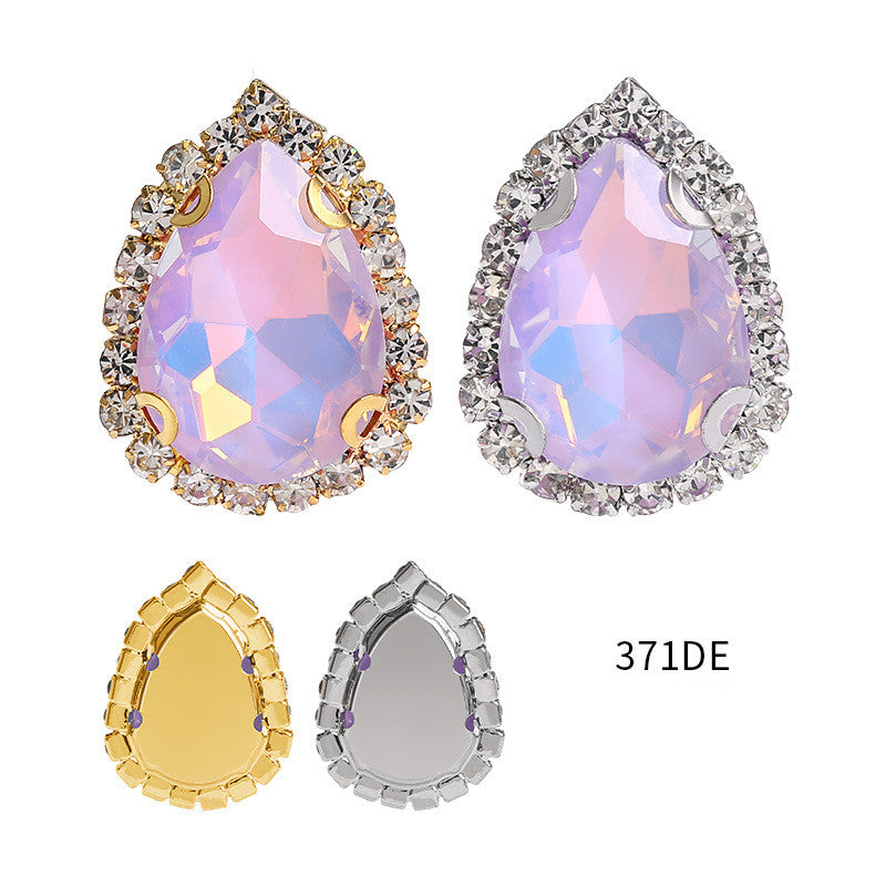 13*18mm Shiny Drop Rhinestone With Crystal Buckle Fancy Crystal for Wedding Dress DIY Handmade