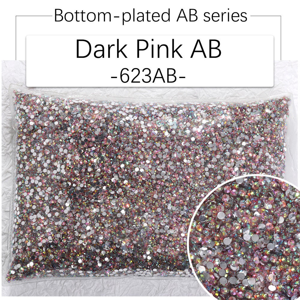 2/3Mm AB color flat bottom resin manicure drill 10000 pcs, flat bottom round resin rhinestone AB color, DIY manicure