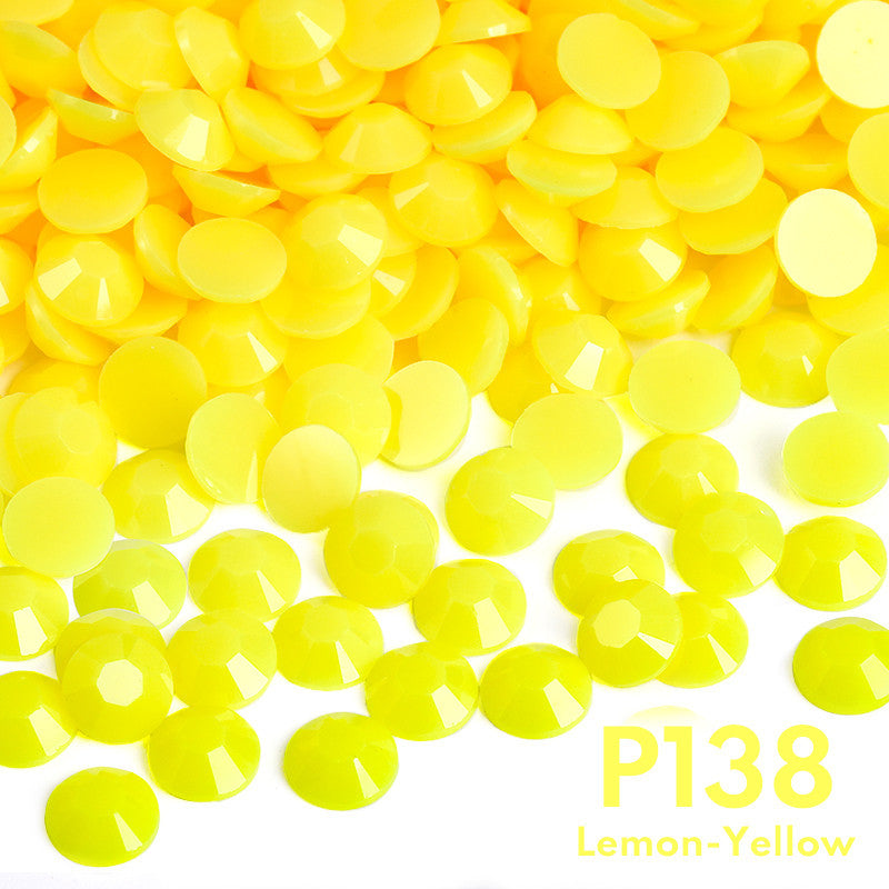 4mm solid color resin diamond, jelly color flat bottom opaque resin series, DIY homemade nail art handmade materials, about 5000 pieces/bag
