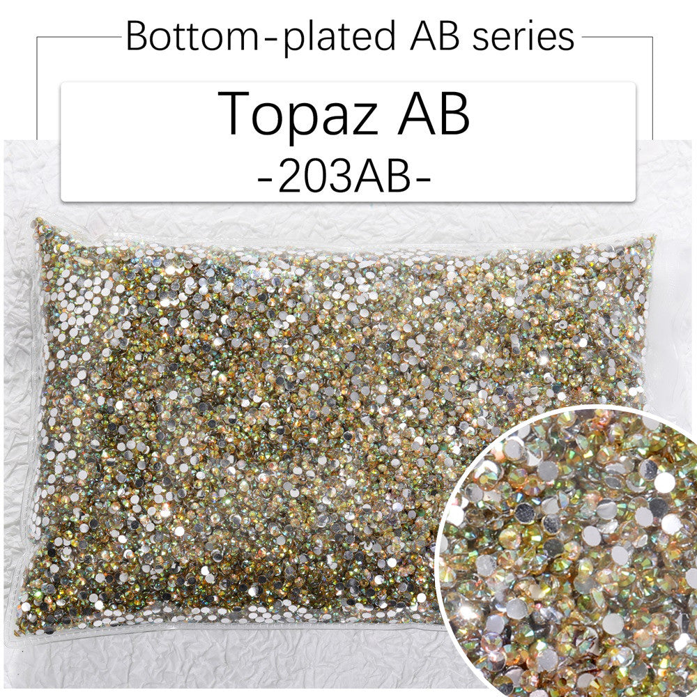 2/3Mm AB color flat bottom resin manicure drill 10000 pcs, flat bottom round resin rhinestone AB color, DIY manicure