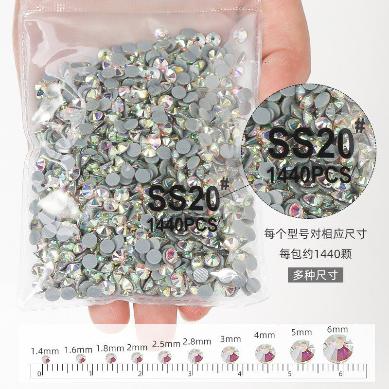 1440W/bag 4mm flat bottom round hot diamond, violent bear mobile phone case decoration, clothing accessories, jewelry accessories DIY handmade materials, glass material flat bottom rhinestone