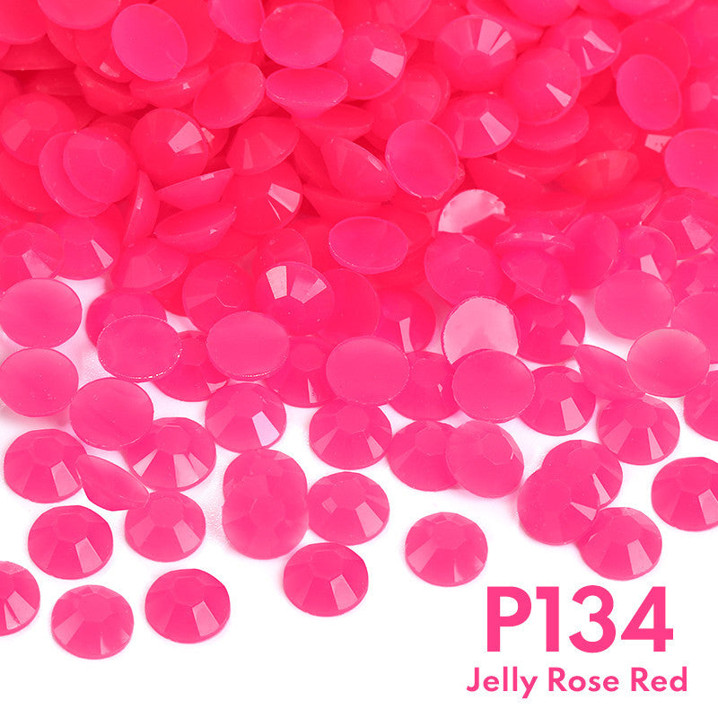4mm solid color resin diamond, jelly color flat bottom opaque resin series, DIY homemade nail art handmade materials, about 5000 pieces/bag