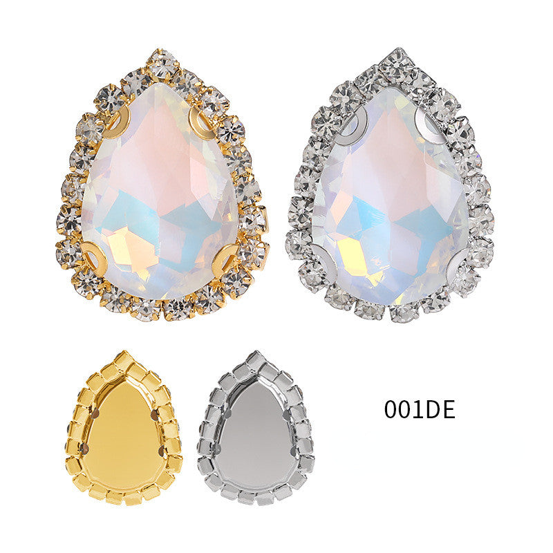 13*18mm Shiny Drop Rhinestone With Crystal Buckle Fancy Crystal for Wedding Dress DIY Handmade
