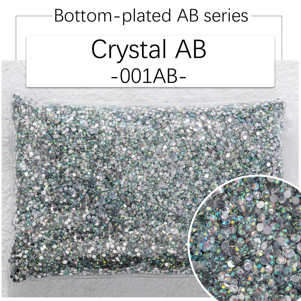 2/3Mm AB color flat bottom resin manicure drill 10000 pcs, flat bottom round resin rhinestone AB color, DIY manicure