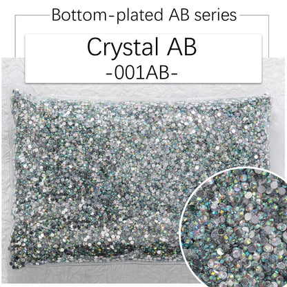 2/3Mm AB color flat bottom resin manicure drill 10000 pcs, flat bottom round resin rhinestone AB color, DIY manicure