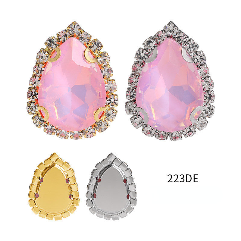 13*18mm Shiny Drop Rhinestone With Crystal Buckle Fancy Crystal for Wedding Dress DIY Handmade