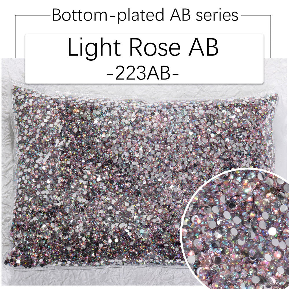 2/3Mm AB color flat bottom resin manicure drill 10000 pcs, flat bottom round resin rhinestone AB color, DIY manicure