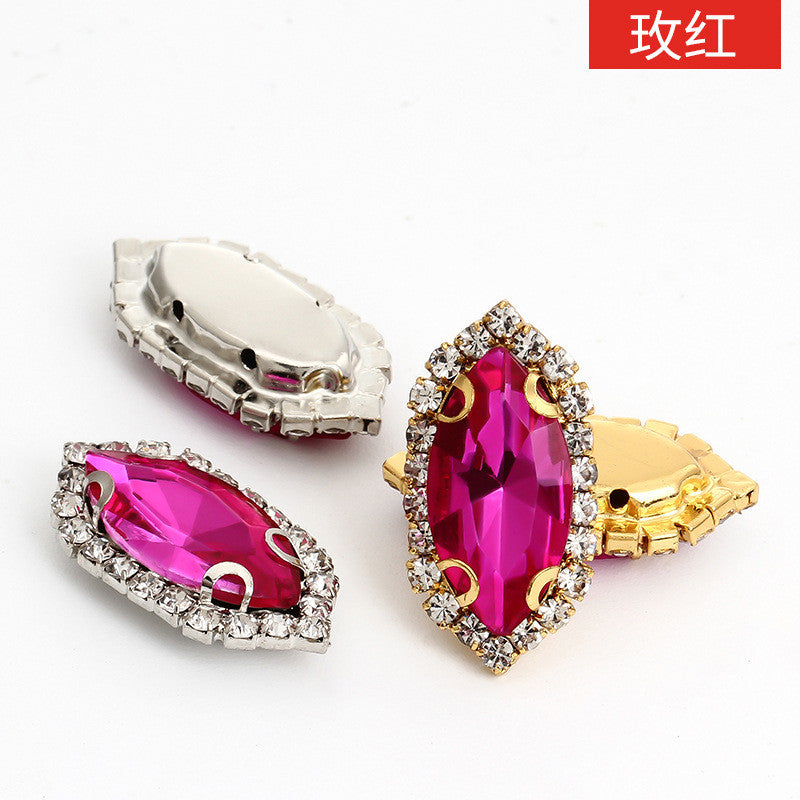 4*15mm Navette Claw Rhinestone Claw Rhinestone Girth Crystal Buckle Diy Headdress Accessories Shiny Rhinestone Hand Sewn Rhinestone Dress Accessories