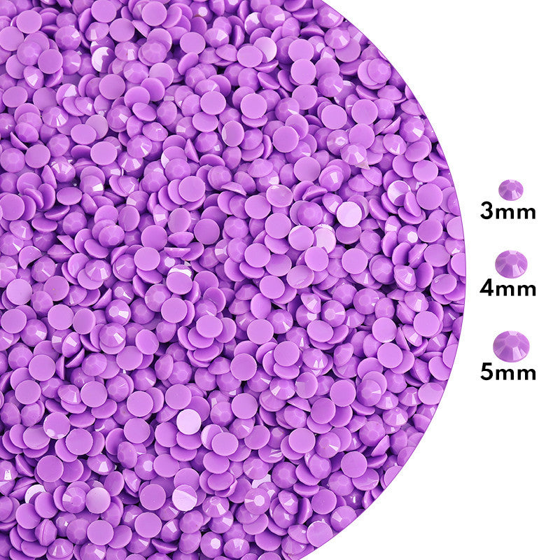 3Mm solid color resin diamond, jelly color flat bottom opaque resin series, DIY homemade nail art handmade materials, about 10,000 pieces/bag