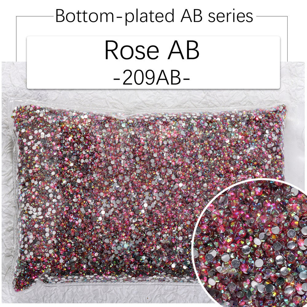 2/3Mm AB color flat bottom resin manicure drill 10000 pcs, flat bottom round resin rhinestone AB color, DIY manicure