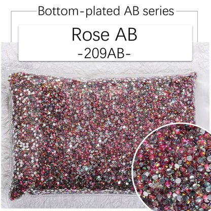 2/3Mm AB color flat bottom resin manicure drill 10000 pcs, flat bottom round resin rhinestone AB color, DIY manicure