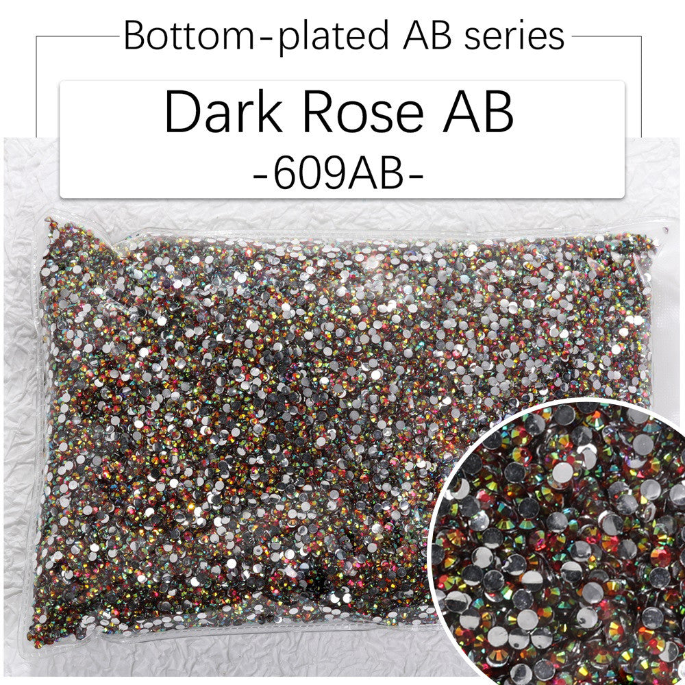 2/3Mm AB color flat bottom resin manicure drill 10000 pcs, flat bottom round resin rhinestone AB color, DIY manicure