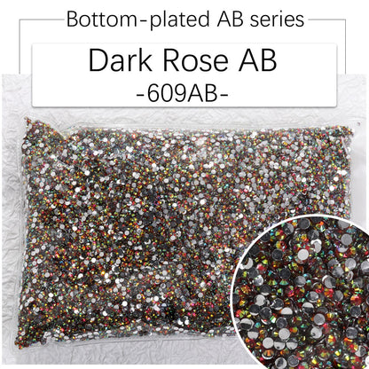 2/3Mm AB color flat bottom resin manicure drill 10000 pcs, flat bottom round resin rhinestone AB color, DIY manicure