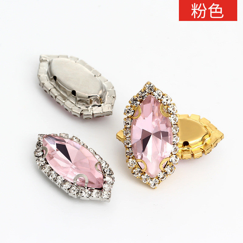 9*18mm 10pcs Claw Rhinestone Girth Crystal Buckle Horse Eye Claw Rhinestone Diy Headdress Accessories Clothing Flash Rhinestone Hand Stitched Rhinestone Accessories