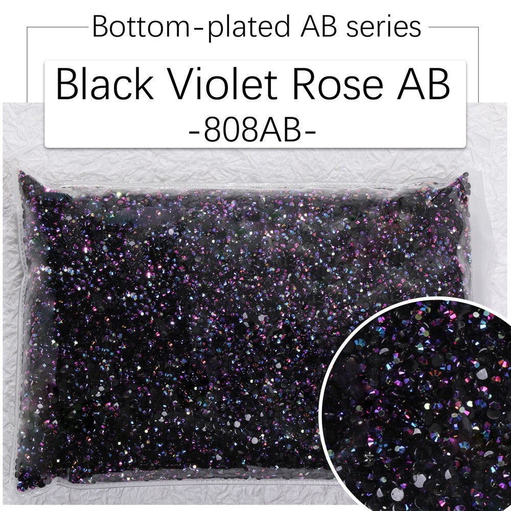 2/3Mm AB color flat bottom resin manicure drill 10000 pcs, flat bottom round resin rhinestone AB color, DIY manicure