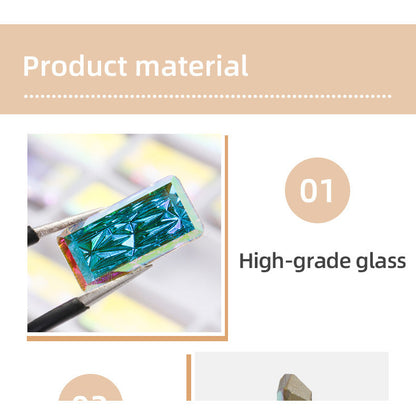 10*20mm Glass Rhinestones Black Flatback Rectangle 3d Relief Gold Crystal Rhinestone For Jewelry Dress Shoe Decoration