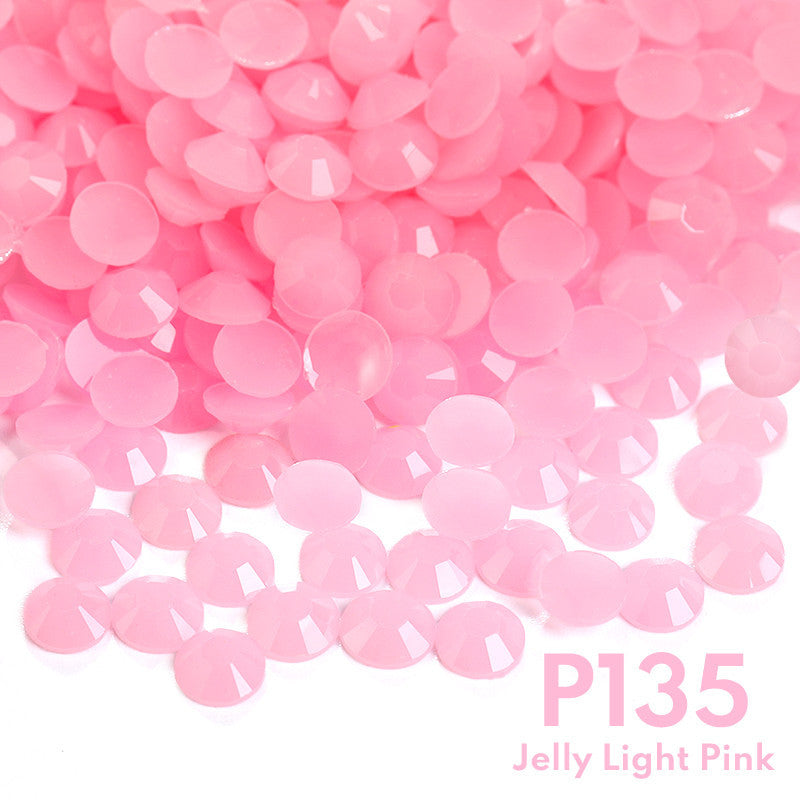 4mm solid color resin diamond, jelly color flat bottom opaque resin series, DIY homemade nail art handmade materials, about 5000 pieces/bag