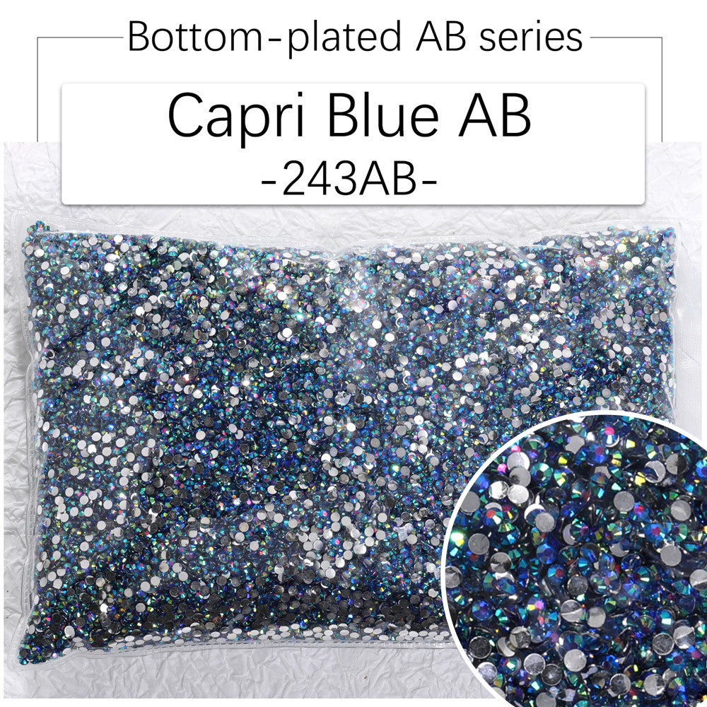 2/3Mm AB color flat bottom resin manicure drill 10000 pcs, flat bottom round resin rhinestone AB color, DIY manicure