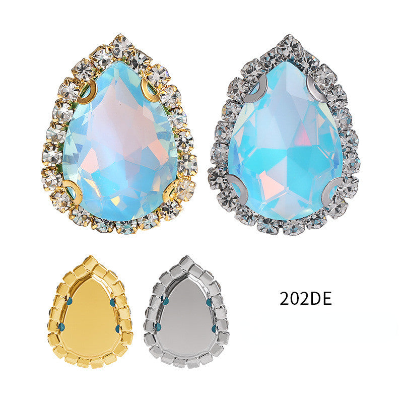 13*18mm Shiny Drop Rhinestone With Crystal Buckle Fancy Crystal for Wedding Dress DIY Handmade