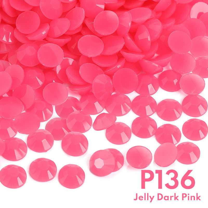 4mm solid color resin diamond, jelly color flat bottom opaque resin series, DIY homemade nail art handmade materials, about 5000 pieces/bag
