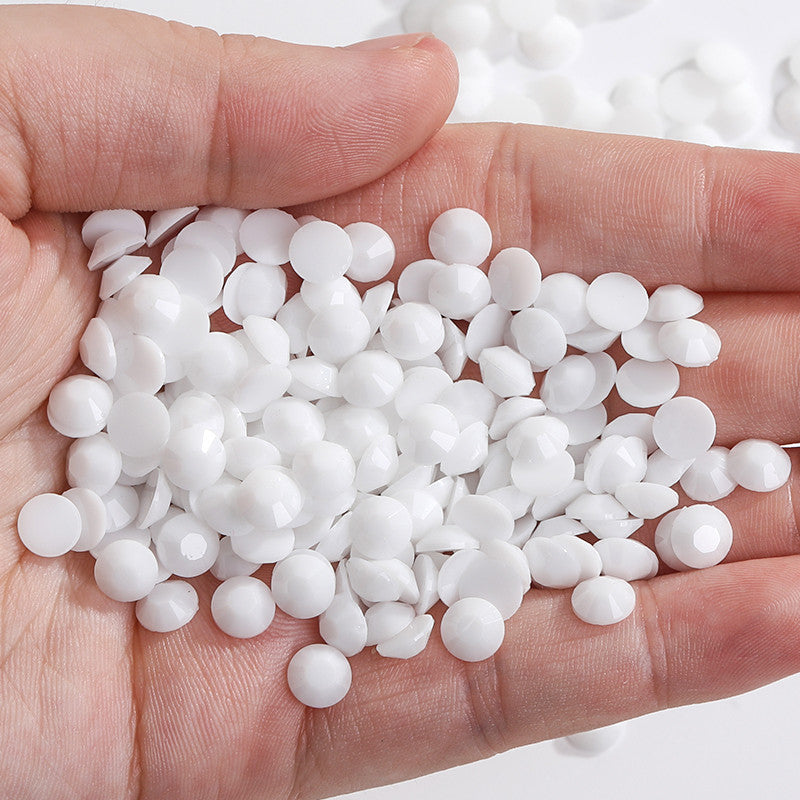 3Mm solid color resin diamond, jelly color flat bottom opaque resin series, DIY homemade nail art handmade materials, about 10,000 pieces/bag