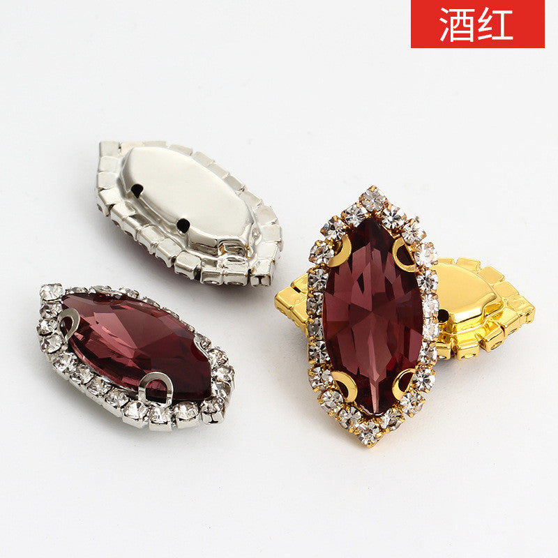 4*15mm Navette Claw Rhinestone Claw Rhinestone Girth Crystal Buckle Diy Headdress Accessories Shiny Rhinestone Hand Sewn Rhinestone Dress Accessories