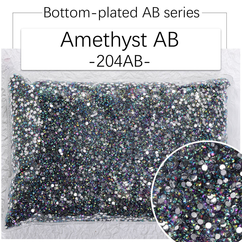 2/3Mm AB color flat bottom resin manicure drill 10000 pcs, flat bottom round resin rhinestone AB color, DIY manicure