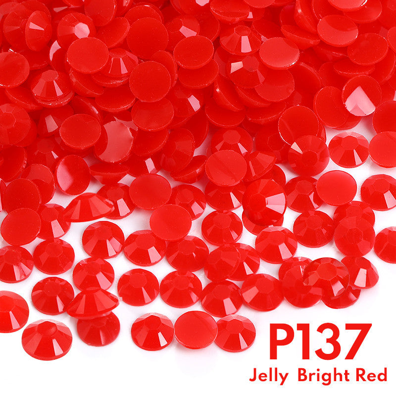 3Mm solid color resin diamond, jelly color flat bottom opaque resin series, DIY homemade nail art handmade materials, about 10,000 pieces/bag