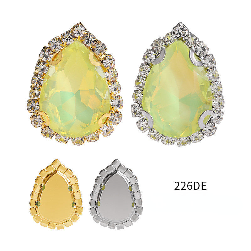 13*18mm Shiny Drop Rhinestone With Crystal Buckle Fancy Crystal for Wedding Dress DIY Handmade