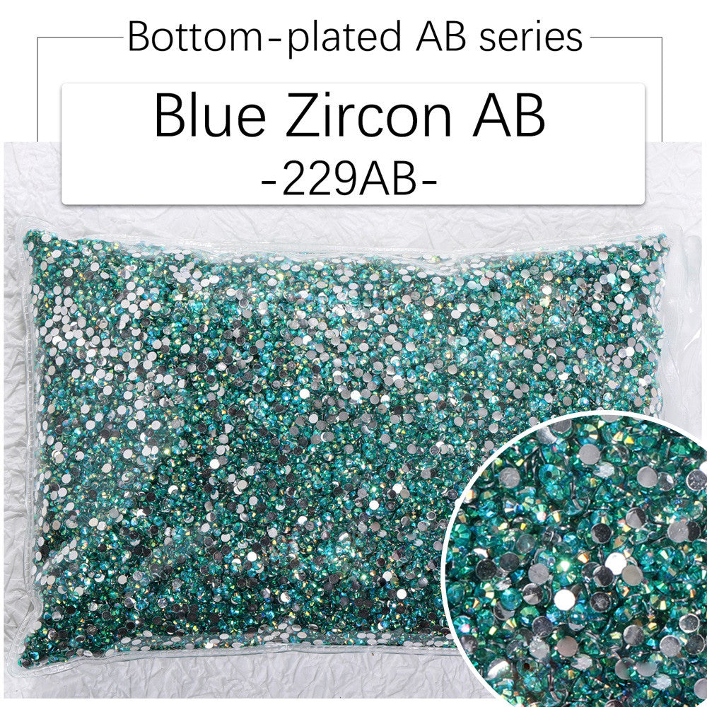 2/3Mm AB color flat bottom resin manicure drill 10000 pcs, flat bottom round resin rhinestone AB color, DIY manicure