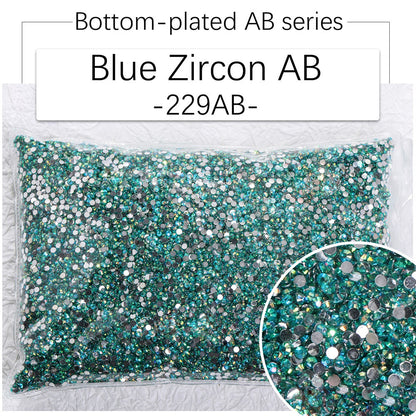 2/3Mm AB color flat bottom resin manicure drill 10000 pcs, flat bottom round resin rhinestone AB color, DIY manicure