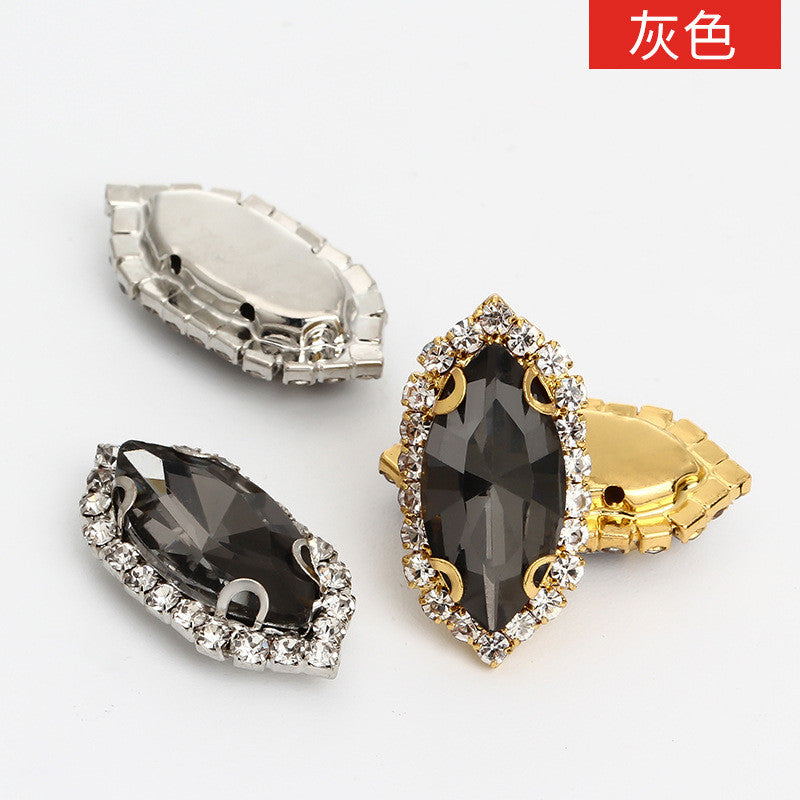 9*18mm 10pcs Claw Rhinestone Girth Crystal Buckle Horse Eye Claw Rhinestone Diy Headdress Accessories Clothing Flash Rhinestone Hand Stitched Rhinestone Accessories