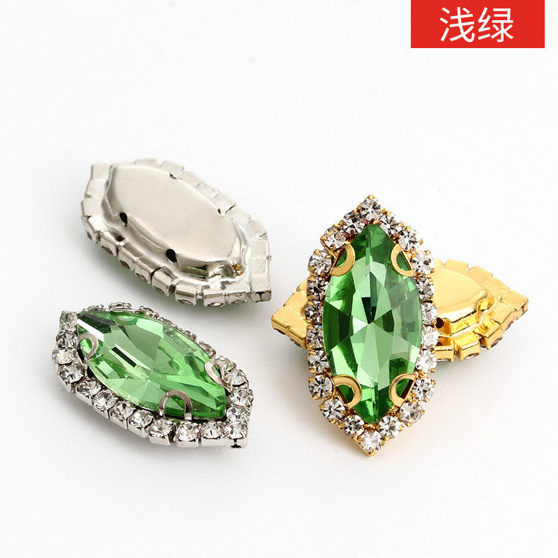 4*15mm Navette Claw Rhinestone Claw Rhinestone Girth Crystal Buckle Diy Headdress Accessories Shiny Rhinestone Hand Sewn Rhinestone Dress Accessories