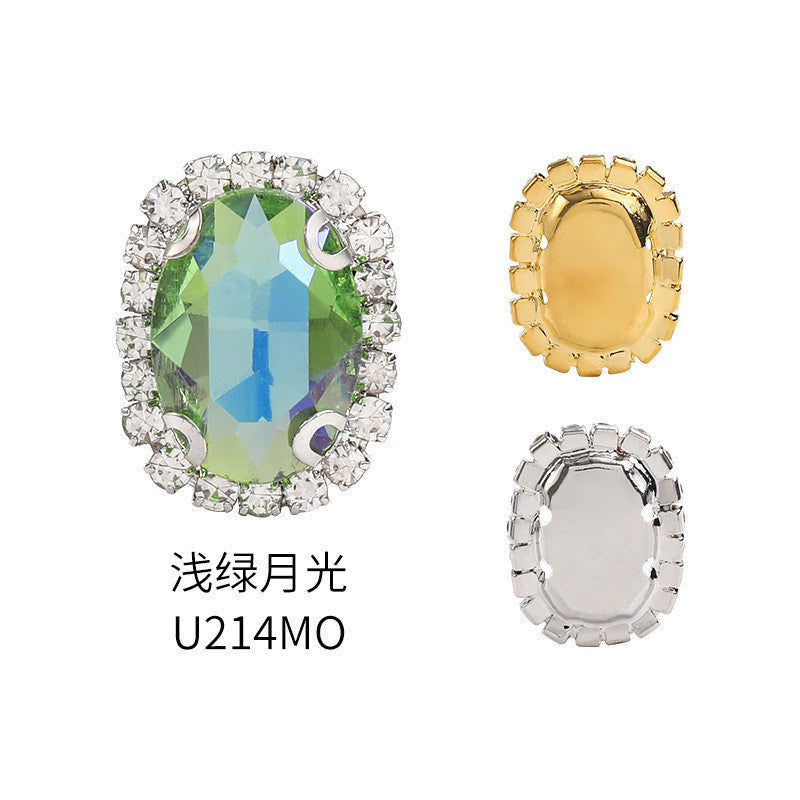 10*14/13*18mm Oval Crystal Buckle Glass Claw Rim Hand Stitched Rhinestone Diy Jewelry Accessories