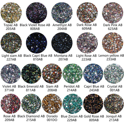 2/3Mm AB color flat bottom resin manicure drill 10000 pcs, flat bottom round resin rhinestone AB color, DIY manicure