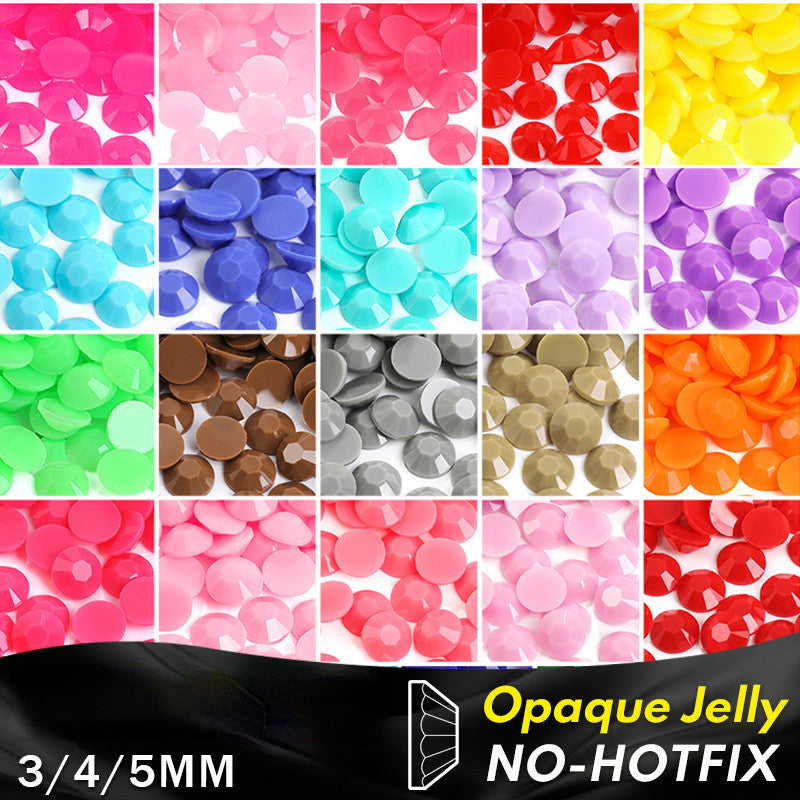 3Mm solid color resin diamond, jelly color flat bottom opaque resin series, DIY homemade nail art handmade materials, about 10,000 pieces/bag