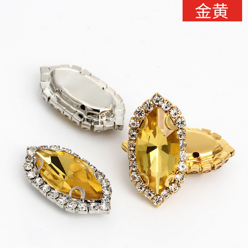 4*15mm Navette Claw Rhinestone Claw Rhinestone Girth Crystal Buckle Diy Headdress Accessories Shiny Rhinestone Hand Sewn Rhinestone Dress Accessories