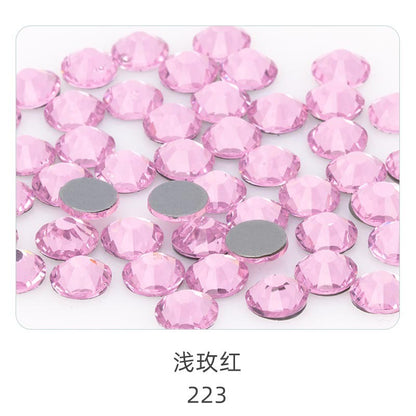 1440W/bag 4mm flat bottom round hot diamond, violent bear mobile phone case decoration, clothing accessories, jewelry accessories DIY handmade materials, glass material flat bottom rhinestone