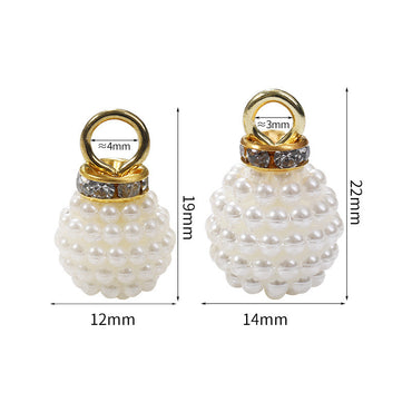 White Ball ABS Pearl Pendant DIY Headdress Bags Phone Case Clothing Accessories