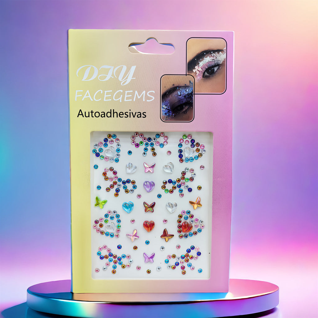 Stage Performance Butterfly Moon Face Stickers Makeup Party Festival Temporary Stickers