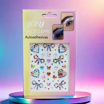 Stage Performance Butterfly Moon Face Stickers Makeup Party Festival Temporary Stickers