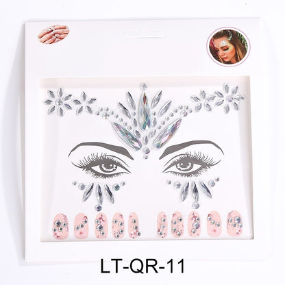 Stage Performance Butterfly Moon Face Stickers Makeup Party Festival Temporary Stickers