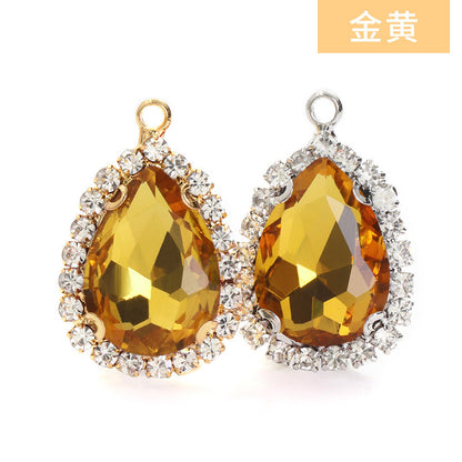 10*14mm Drop Crystal Buckle Single Hanging Copper Base DIY Glass Rhinestone Jewelry Accessories Single Hole Pendant