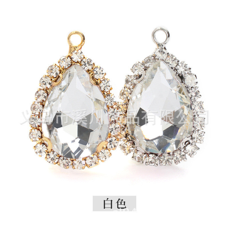10*14mm Drop Crystal Buckle Single Hanging Copper Base DIY Glass Rhinestone Jewelry Accessories Single Hole Pendant
