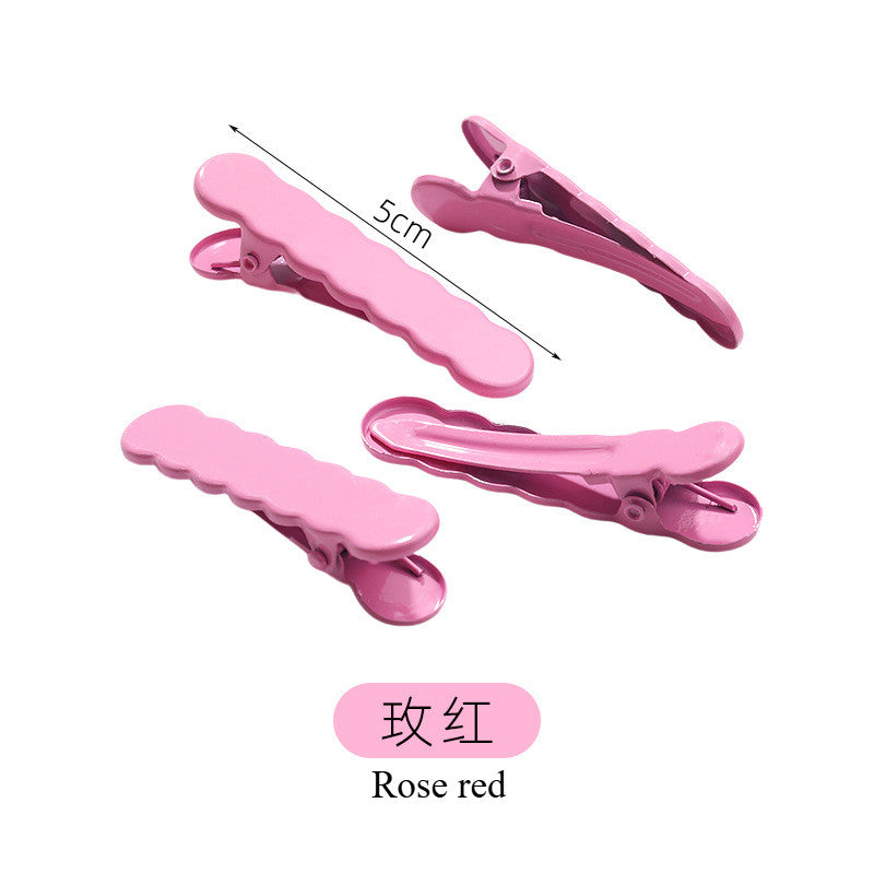 Wavy Beak with Dopamine-colored Forehead Fringe with Side Clip Back Hair Clip Simple
